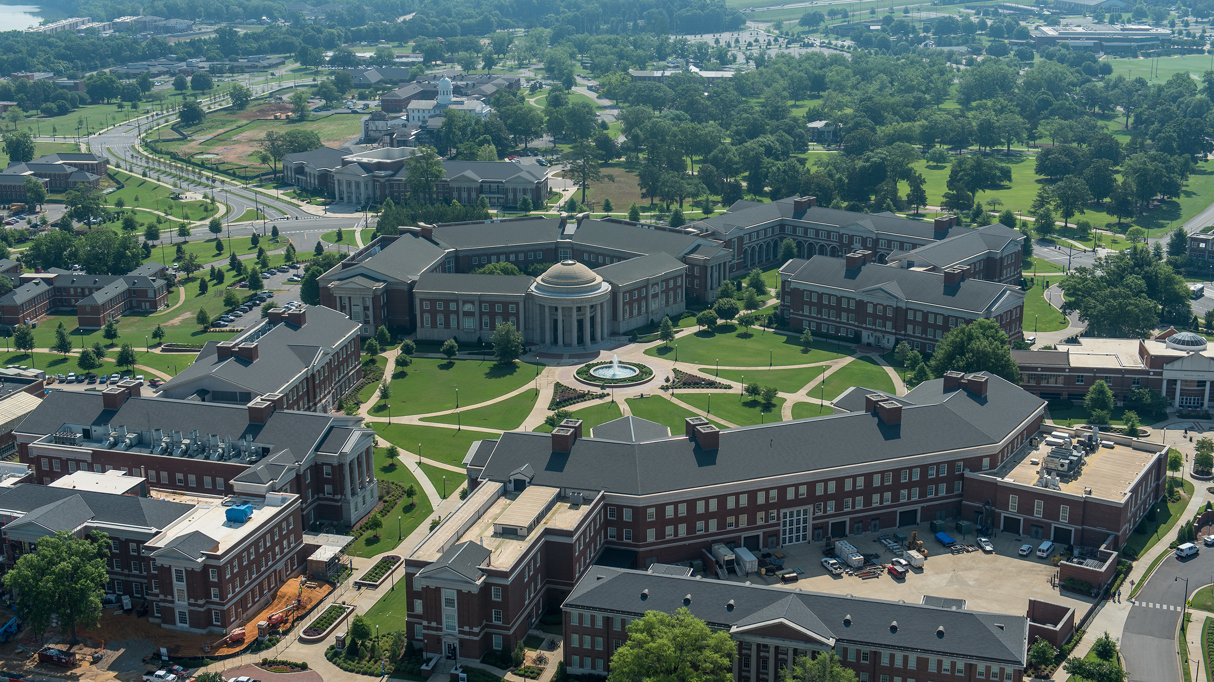 aerial view of Shelby Quad